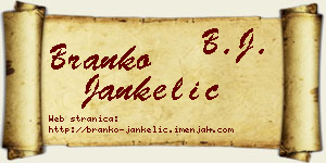Branko Jankelić vizit kartica